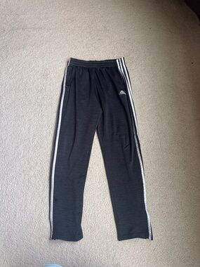 adidas Black Joggers with White Side Stripes for Kids